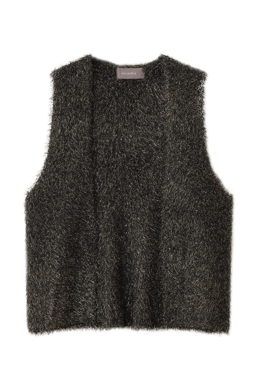 【エリオポール/heliopole】のグリッターニットジレ インテリア・キッズ・メンズ・レディースファッション・服の通販 founy(ファニー) 　ファッション　Fashion　レディースファッション　Fashion for Women　アウター　Coat / Outerwear Collection　レディースジャケット・軽アウター　Jackets　2025年　2025　2025-2026秋冬・A/W　Autumn/Winter 2025–26 AW25–26　おすすめ　Recommended / Our Picks　ジャケット　Jacket, Outerwear　セットアップ　Set-Up, Coordinated Outfit　パーティ　Party, Party Style　フェザーヤーン　Feather Yarn, Fluffy Yarn　ベスト　Vest, Waistcoat　秋　Autumn　A/W・秋冬　Autumn/Winter　ブラック|ID: prp329100004636724 ipo3291000000033407537