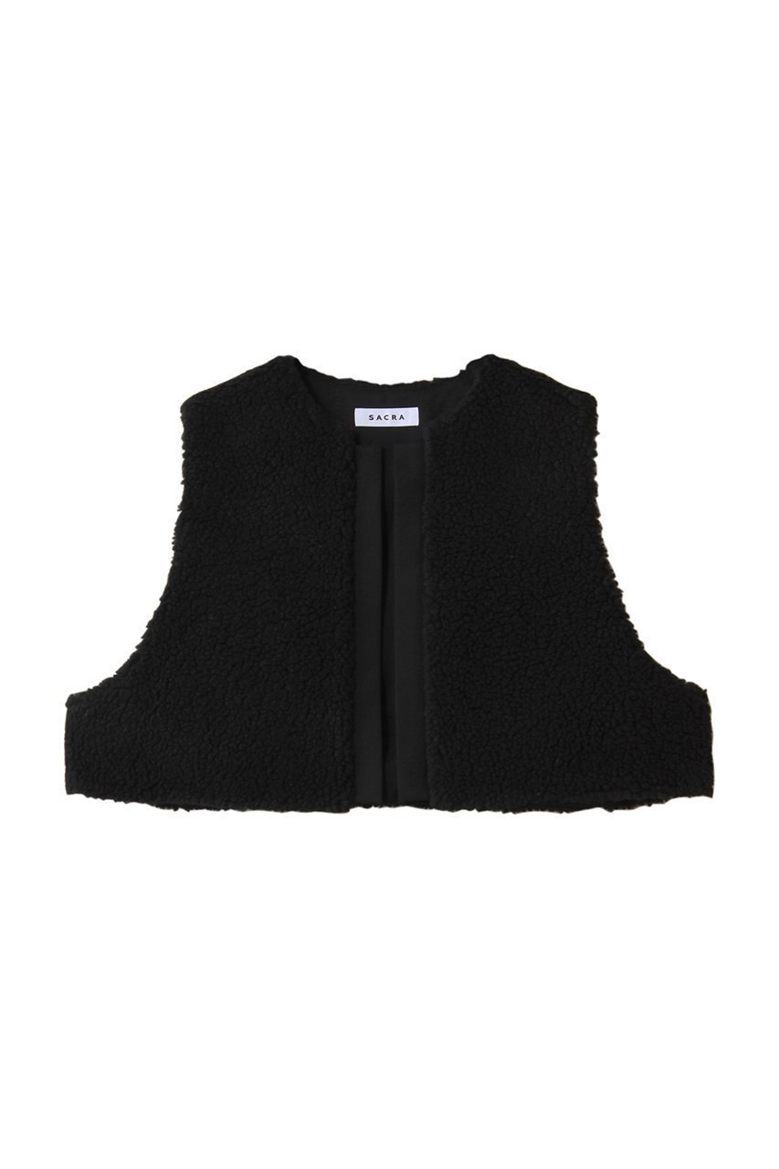 【サクラ/SACRA】のプードルファーショートベスト インテリア・キッズ・メンズ・レディースファッション・服の通販 founy(ファニー) 　ファッション　Fashion　レディースファッション　Fashion for Women　アウター　Coat / Outerwear Collection　レディースジャケット・軽アウター　Jackets　2025年　2025　2025-2026秋冬・A/W　Autumn/Winter 2025–26 AW25–26　クロップド　Cropped, Short Length　ジャケット　Jacket, Outerwear　バランス　Balance, Style Balance　ベスト　Vest, Waistcoat　A/W・秋冬　Autumn/Winter　ブラック|ID: prp329100004636727 ipo3291000000033407564