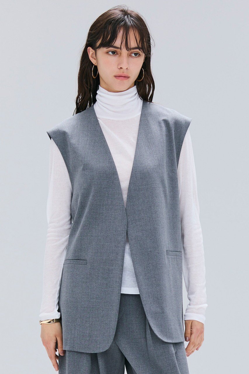 【ベイジ,/BEIGE,】の0813ZEPHYR(ゼファー)/ウールライクノーカラージレ 人気、トレンドファッション・服の通販 founy(ファニー) ファッション Fashion レディースファッション Fashion for Women アウター Coat / Outerwear Collection レディースジャケット・軽アウター Jackets おすすめ Recommended / Our Picks シンプル Simple, Minimal ジャケット Jacket, Outerwear ストレッチ Stretch, Stretchy Fabric セットアップ Set-Up, Coordinated Outfit ベスト Vest, Waistcoat ロング Long, Long-Length エレガント 上品 Elegant 洗える Machine Washable other-8|ID: prp329100004636730 ipo3291000000033878891