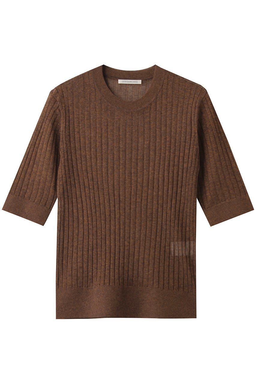 【デザイン ワークス/DESIGN WORKS】のラメリブプルオーバー インテリア・キッズ・メンズ・レディースファッション・服の通販 founy(ファニー) 　ファッション　Fashion　レディースファッション　Fashion for Women　トップス・カットソー　Cut & Sew Tops　ニット　Knit Tops & Sweaters　カジュアルプルオーバー・ニットトップス　Pullovers & Knit Tops / Casual Pullovers　2025年　2025　2025-2026秋冬・A/W　Autumn/Winter 2025–26 AW25–26　おすすめ　Recommended / Our Picks　カーディガン　Cardigan, Knitwear　コンパクト　Compact, Small Size　シアー　Sheer, See-Through　シンプル　Simple, Minimal　ストライプ　Stripe, Striped Pattern　セットアップ　Set-Up, Coordinated Outfit　A/W・秋冬　Autumn/Winter　ブロンズ|ID: prp329100004636734 ipo3291000000033407619