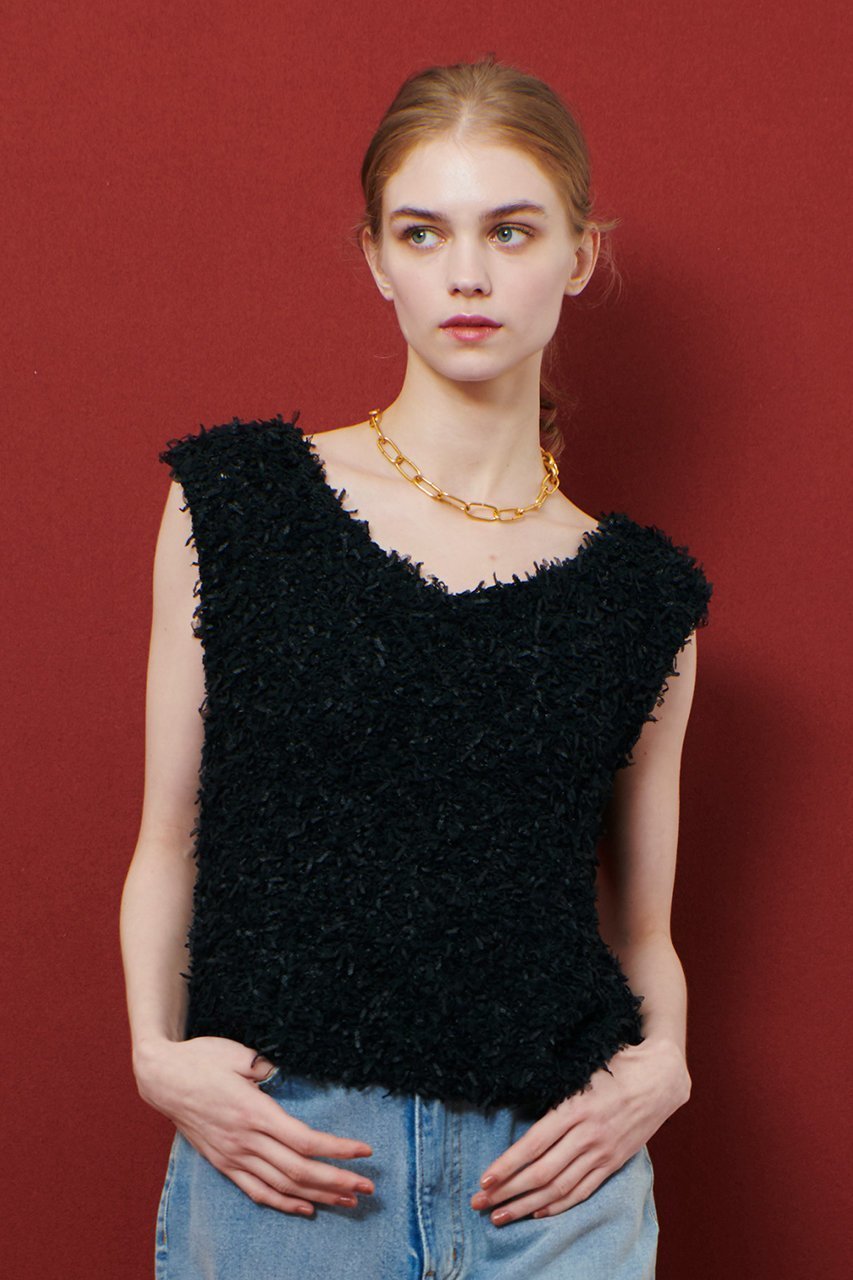 【アルアバイル/allureville】の【Loulou Willoughby】リボンシャギープルオーバー 人気、トレンドファッション・服の通販 founy(ファニー) 　ファッション　Fashion　レディースファッション　Fashion for Women　トップス・カットソー　Cut & Sew Tops　ニット　Knit Tops & Sweaters　カジュアルプルオーバー・ニットトップス　Pullovers & Knit Tops / Casual Pullovers　チュール　Tulip, Tulip Motif　ハイネック　High Neck, Mock Neck　リボン　Ribbon, Bow　秋　Autumn　other-7|ID: prp329100004636748 ipo3291000000033768849