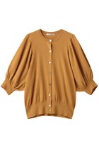 【デザイン ワークス/DESIGN WORKS】の袖ギャザーショートカーディガン オーカー|ID: prp329100004636759 ipo3291000000033407788