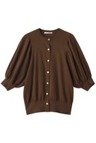 【デザイン ワークス/DESIGN WORKS】の袖ギャザーショートカーディガン ブラウン|ID: prp329100004636759 ipo3291000000033407790