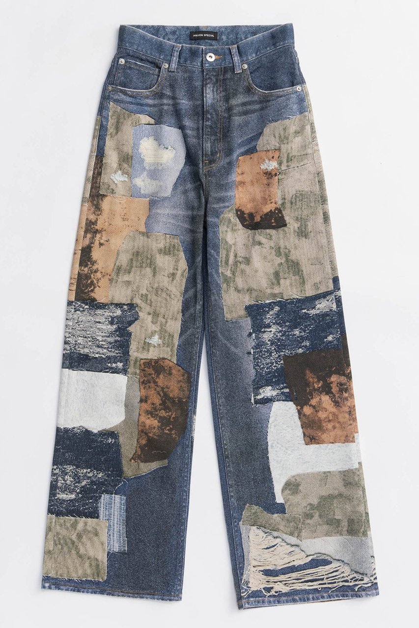 【メゾンスペシャル/MAISON SPECIAL】のPatchwork Printed Denim Pants/パッチワークプリントデニム インテリア・キッズ・メンズ・レディースファッション・服の通販 founy(ファニー) 　ファッション　Fashion　レディースファッション　Fashion for Women　パンツ　Pants & Trousers　デニムパンツ・ジーンズ・美脚デニム　Denim Jeans & Pants　2025年　2025　2025-2026秋冬・A/W　Autumn/Winter 2025–26 AW25–26　シンプル　Simple, Minimal　デニム　Denim, Jeans Material　バランス　Balance, Style Balance　パッチワーク　Patchwork, Mixed Fabric　プリント　Print, Printed Pattern　A/W・秋冬　Autumn/Winter　BLU(ブルー)|ID: prp329100004636761 ipo3291000000033407803