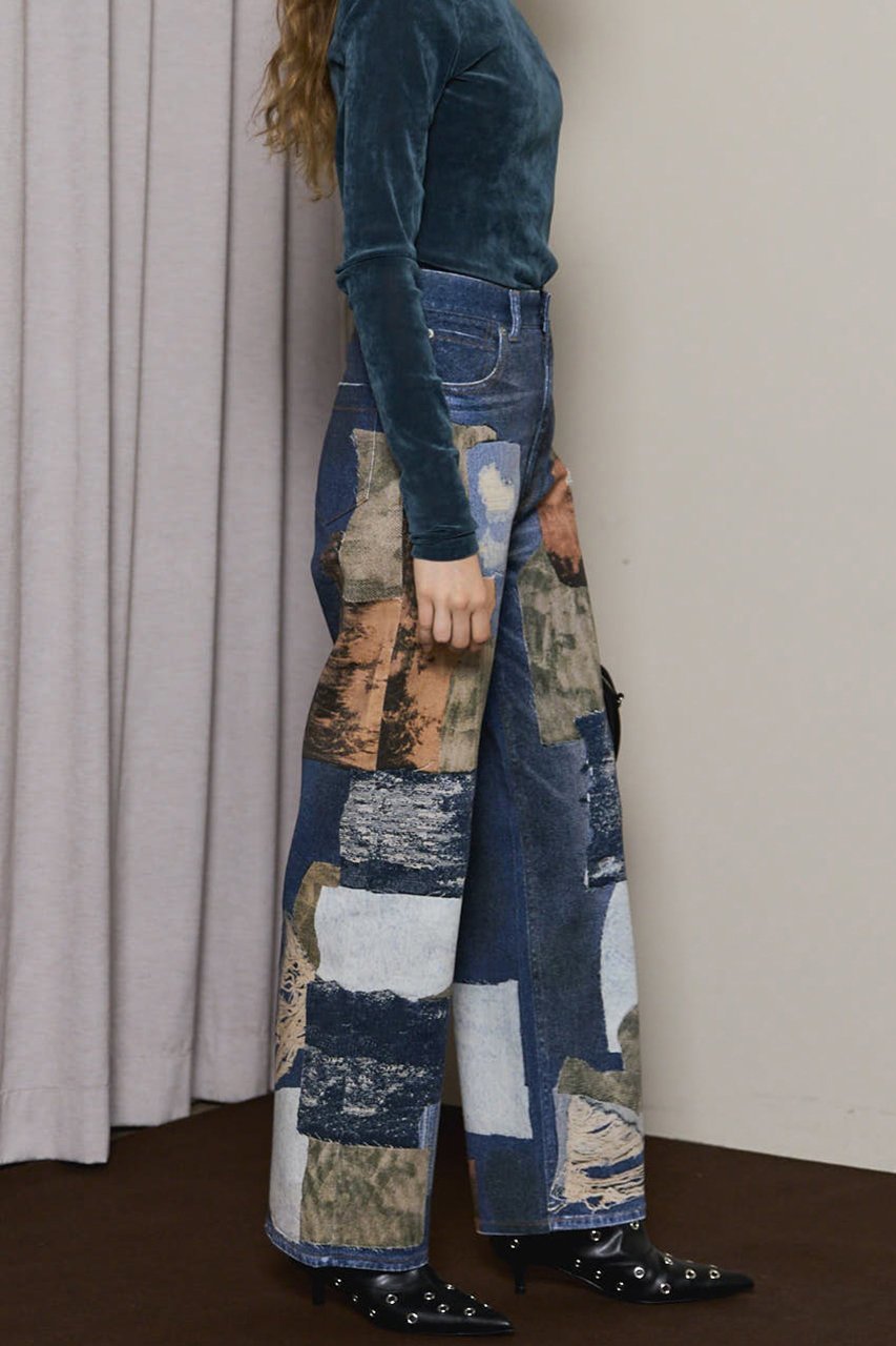 【メゾンスペシャル/MAISON SPECIAL】のPatchwork Printed Denim Pants/パッチワークプリントデニム 人気、トレンドファッション・服の通販 founy(ファニー) 　ファッション　Fashion　レディースファッション　Fashion for Women　パンツ　Pants & Trousers　デニムパンツ・ジーンズ・美脚デニム　Denim Jeans & Pants　2025年　2025　2025-2026秋冬・A/W　Autumn/Winter 2025–26 AW25–26　シンプル　Simple, Minimal　デニム　Denim, Jeans Material　バランス　Balance, Style Balance　パッチワーク　Patchwork, Mixed Fabric　プリント　Print, Printed Pattern　A/W・秋冬　Autumn/Winter　other-8|ID: prp329100004636761 ipo3291000000033407815