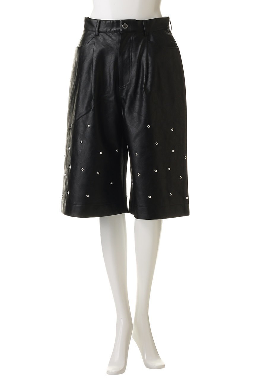 【メゾンスペシャル/MAISON SPECIAL】のStuds Leather Shorts/スタッズレザーショートパンツ 人気、トレンドファッション・服の通販 founy(ファニー) 　ファッション　Fashion　レディースファッション　Fashion for Women　パンツ　Pants & Trousers　ショートパンツ・ハーフパンツ　High-Waisted & Relaxed Shorts　ショート　Short, Short Length　シンプル　Simple, Minimal　スタッズ　Studs, Metal Accents　ハーフ　Half, Half-Length　フェイクレザー　Faux Leather, PU Leather　ワイド　Wide, Wide Fit　other-2|ID: prp329100004636771 ipo3291000000035759404