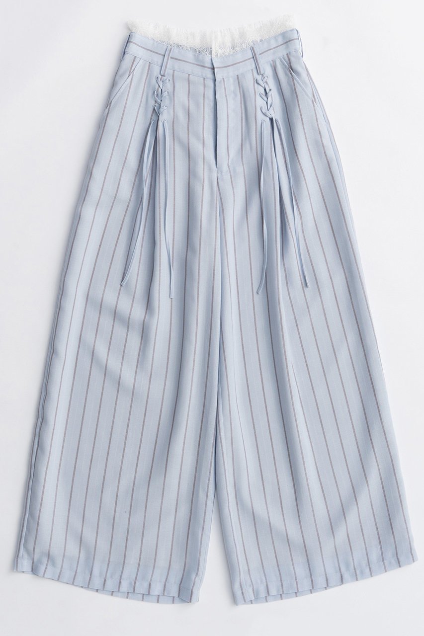 【メゾンスペシャル/MAISON SPECIAL】のLace-up Easy Pants/レースアップイージーパンツ インテリア・キッズ・メンズ・レディースファッション・服の通販 founy(ファニー) 　ファッション　Fashion　レディースファッション　Fashion for Women　パンツ　Pants & Trousers　2025年　2025　2025-2026秋冬・A/W　Autumn/Winter 2025–26 AW25–26　なめらか　Smooth, Silky Texture　インナー　Innerwear　シンプル　Simple, Minimal　ストレート　Straight, Straight Cut　レース　Lace, Lace Fabric　ワイド　Wide, Wide Fit　A/W・秋冬　Autumn/Winter　BLU(ブルー)|ID: prp329100004636777 ipo3291000000033407949