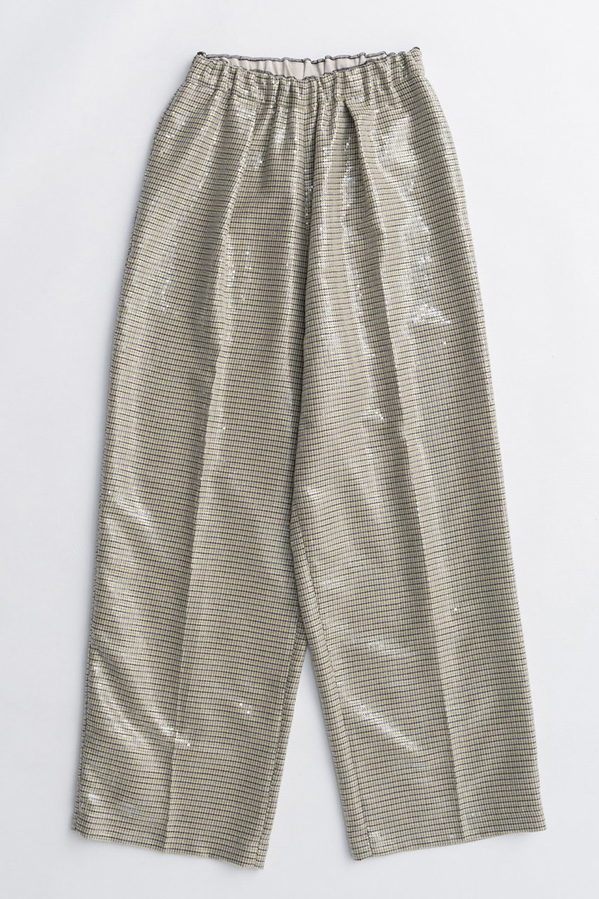 【メゾンスペシャル/MAISON SPECIAL】のMulti Fabric Pants/マルチファブリックパンツ インテリア・キッズ・メンズ・レディースファッション・服の通販 founy(ファニー) 　ファッション　Fashion　レディースファッション　Fashion for Women　パンツ　Pants & Trousers　2025年　2025　2025-2026秋冬・A/W　Autumn/Winter 2025–26 AW25–26　エレガント 上品　Elegant　クラシカル　Classical, Vintage-Inspired　ストレート　Straight, Straight Cut　スパンコール　Sequins, Sequin Embellishment　チェック　Check, Plaid, Tartan　ワイド　Wide, Wide Fit　A/W・秋冬　Autumn/Winter　YEL(イエロー)|ID: prp329100004636785 ipo3291000000033408029