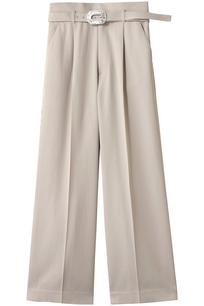 【アルアバイル/allureville】の【Loulou Willoughby】ビジューバックルパンツ インテリア・キッズ・メンズ・レディースファッション・服の通販 founy(ファニー) https://founy.com/ ファッション Fashion レディースファッション Fashion for Women パンツ Pants & Trousers バッグ Bags エレガント 上品 Elegant センター Center, Center Line ツイル Twist, Twisted Detail ワイド Wide, Wide Fit |ID: prp329100004636792 ipo3291000000035759492