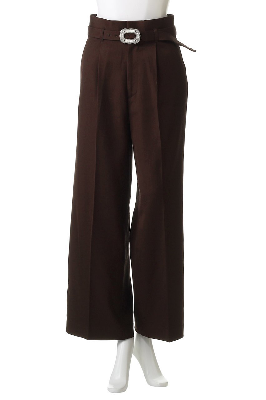 【アルアバイル/allureville】の【Loulou Willoughby】ビジューバックルパンツ 人気、トレンドファッション・服の通販 founy(ファニー) 　ファッション　Fashion　レディースファッション　Fashion for Women　パンツ　Pants & Trousers　バッグ　Bags　エレガント 上品　Elegant　センター　Center, Center Line　ツイル　Twist, Twisted Detail　ワイド　Wide, Wide Fit　other-2|ID: prp329100004636792 ipo3291000000035759496