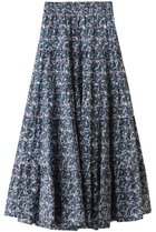 【マーレット/MERLETTE】のHANA PRINT フラワープリント ウエストゴムティアードロングスカート ネイビー|ID:prp329100004636805