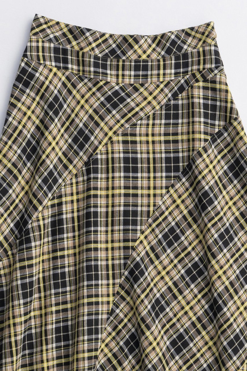 【メゾンスペシャル/MAISON SPECIAL】のRandom Plaid Flare Skirt/ランダムチェックフレアスカート 人気、トレンドファッション・服の通販 founy(ファニー) 　ファッション　Fashion　レディースファッション　Fashion for Women　スカート　Skirts　Aライン・フレアスカート　A-Line & Flared Skirts　ロングスカート　Long Skirts / Maxi & Midi Skirts　2025年　2025　2025-2026秋冬・A/W　Autumn/Winter 2025–26 AW25–26　イエロー　Yellow　チェック　Check, Plaid, Tartan　ドレープ　Drape, Draping Fabric　ロング　Long, Long-Length　A/W・秋冬　Autumn/Winter　other-2|ID: prp329100004636809 ipo3291000000033408241