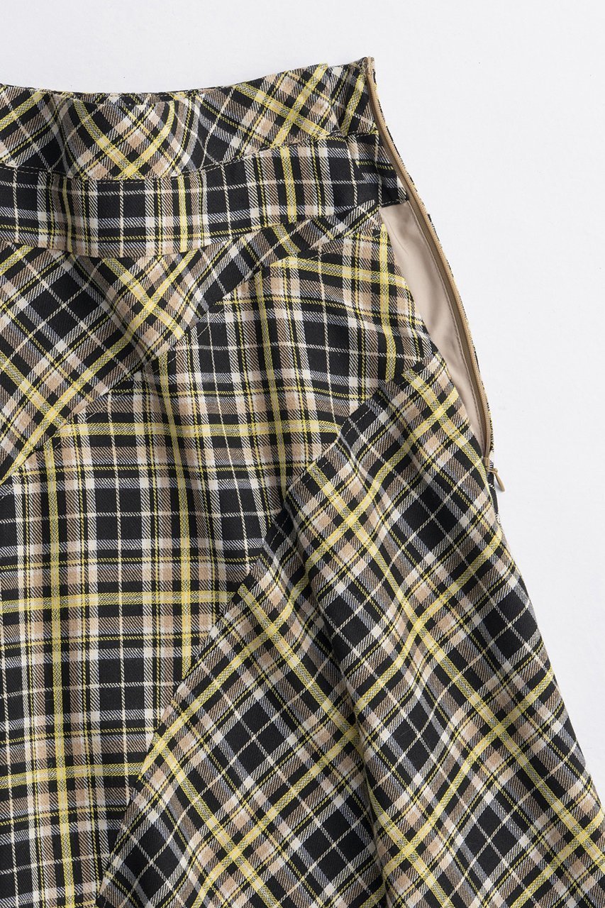 【メゾンスペシャル/MAISON SPECIAL】のRandom Plaid Flare Skirt/ランダムチェックフレアスカート 人気、トレンドファッション・服の通販 founy(ファニー) 　ファッション　Fashion　レディースファッション　Fashion for Women　スカート　Skirts　Aライン・フレアスカート　A-Line & Flared Skirts　ロングスカート　Long Skirts / Maxi & Midi Skirts　2025年　2025　2025-2026秋冬・A/W　Autumn/Winter 2025–26 AW25–26　イエロー　Yellow　チェック　Check, Plaid, Tartan　ドレープ　Drape, Draping Fabric　ロング　Long, Long-Length　A/W・秋冬　Autumn/Winter　other-3|ID: prp329100004636809 ipo3291000000033408242