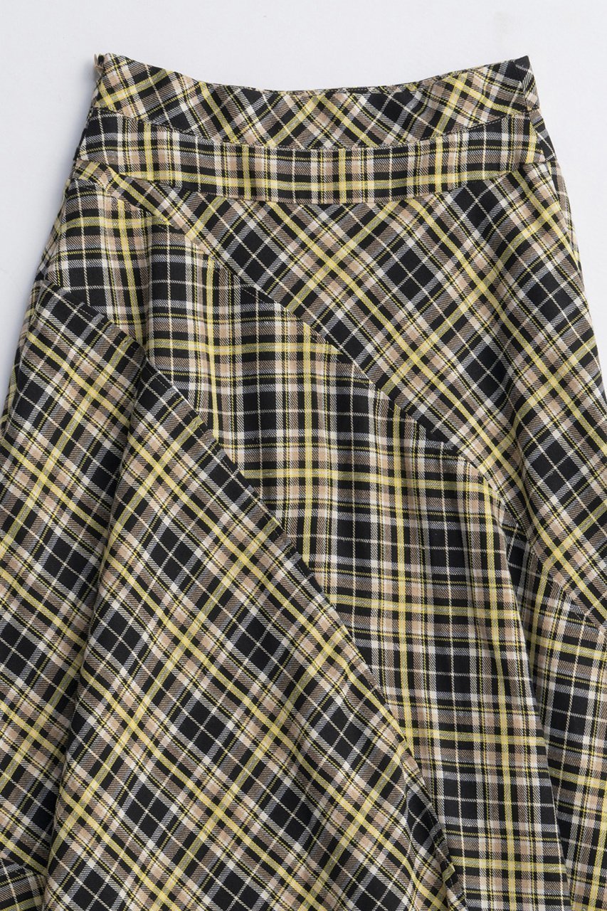 【メゾンスペシャル/MAISON SPECIAL】のRandom Plaid Flare Skirt/ランダムチェックフレアスカート 人気、トレンドファッション・服の通販 founy(ファニー) 　ファッション　Fashion　レディースファッション　Fashion for Women　スカート　Skirts　Aライン・フレアスカート　A-Line & Flared Skirts　ロングスカート　Long Skirts / Maxi & Midi Skirts　2025年　2025　2025-2026秋冬・A/W　Autumn/Winter 2025–26 AW25–26　イエロー　Yellow　チェック　Check, Plaid, Tartan　ドレープ　Drape, Draping Fabric　ロング　Long, Long-Length　A/W・秋冬　Autumn/Winter　other-6|ID: prp329100004636809 ipo3291000000033408245