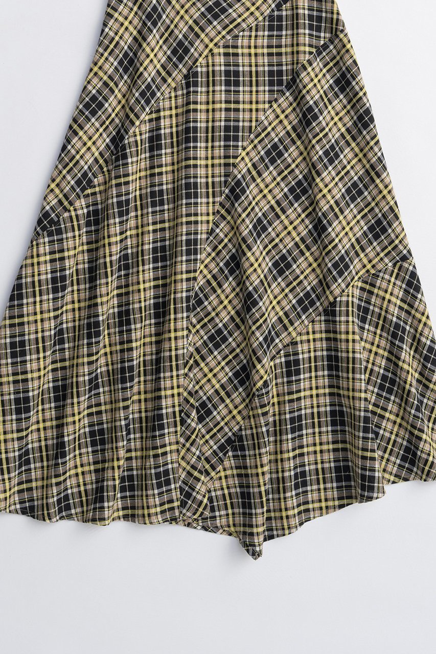 【メゾンスペシャル/MAISON SPECIAL】のRandom Plaid Flare Skirt/ランダムチェックフレアスカート 人気、トレンドファッション・服の通販 founy(ファニー) 　ファッション　Fashion　レディースファッション　Fashion for Women　スカート　Skirts　Aライン・フレアスカート　A-Line & Flared Skirts　ロングスカート　Long Skirts / Maxi & Midi Skirts　2025年　2025　2025-2026秋冬・A/W　Autumn/Winter 2025–26 AW25–26　イエロー　Yellow　チェック　Check, Plaid, Tartan　ドレープ　Drape, Draping Fabric　ロング　Long, Long-Length　A/W・秋冬　Autumn/Winter　other-8|ID: prp329100004636809 ipo3291000000033408247