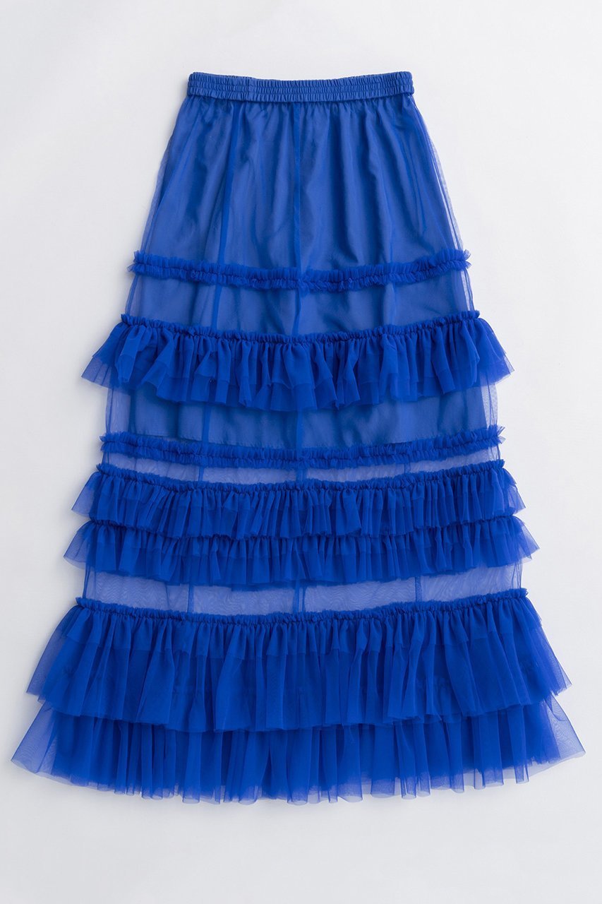 【メゾンスペシャル/MAISON SPECIAL】のVolume Tulle Ruffle Skirt/ボリュームチュールフリルスカート インテリア・キッズ・メンズ・レディースファッション・服の通販 founy(ファニー) 　ファッション　Fashion　レディースファッション　Fashion for Women　スカート　Skirts　ロングスカート　Long Skirts / Maxi & Midi Skirts　2025年　2025　2025-2026秋冬・A/W　Autumn/Winter 2025–26 AW25–26　ショーツ　Shorts, Short Pants　ジャケット　Jacket, Outerwear　チュール　Tulip, Tulip Motif　デニム　Denim, Jeans Material　フリル　Frill, Ruffle　ロング　Long, Long-Length　A/W・秋冬　Autumn/Winter　BLU(ブルー)|ID: prp329100004636810 ipo3291000000033408250