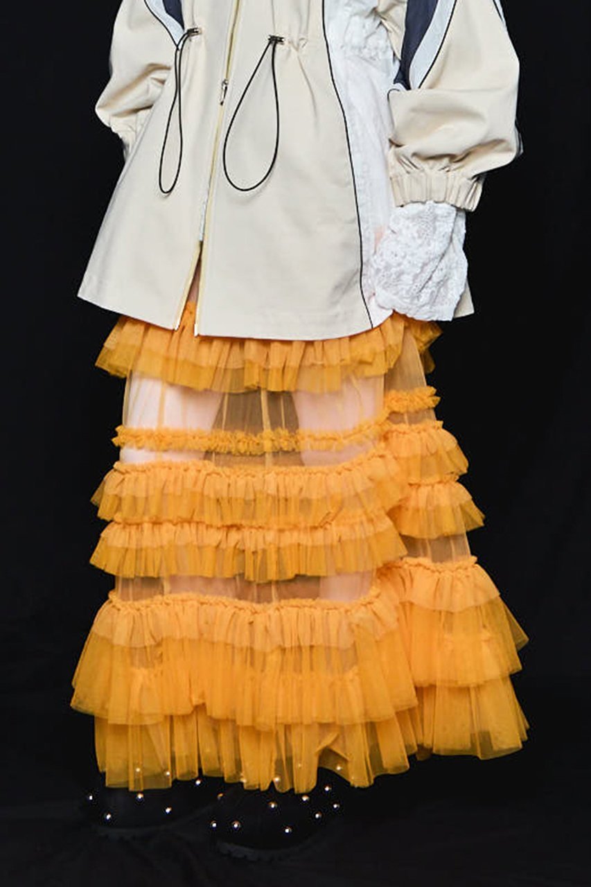 【メゾンスペシャル/MAISON SPECIAL】のVolume Tulle Ruffle Skirt/ボリュームチュールフリルスカート 人気、トレンドファッション・服の通販 founy(ファニー) 　ファッション　Fashion　レディースファッション　Fashion for Women　スカート　Skirts　ロングスカート　Long Skirts / Maxi & Midi Skirts　ショーツ　Shorts, Short Pants　ジャケット　Jacket, Outerwear　チュール　Tulip, Tulip Motif　デニム　Denim, Jeans Material　フリル　Frill, Ruffle　ロング　Long, Long-Length　other-7|ID: prp329100004636810 ipo3291000000035759544