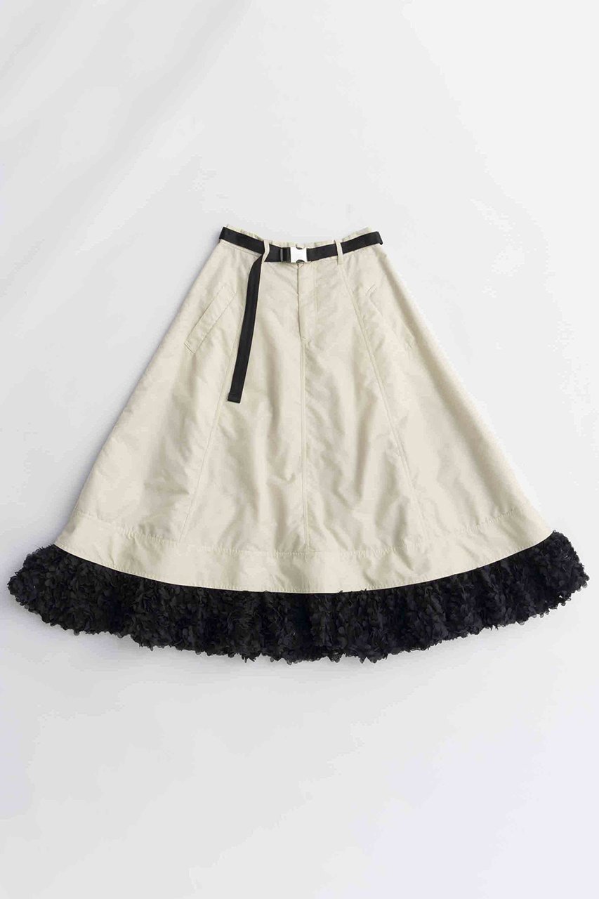 【メゾンスペシャル/MAISON SPECIAL】のBelted 2way Flower Hem Volume Skirt/ベルテッド2WAYフラワーヘムボリューミースカート インテリア・キッズ・メンズ・レディースファッション・服の通販 founy(ファニー) 　ファッション　Fashion　レディースファッション　Fashion for Women　スカート　Skirts　ロングスカート　Long Skirts / Maxi & Midi Skirts　2025年　2025　2025-2026秋冬・A/W　Autumn/Winter 2025–26 AW25–26　なめらか　Smooth, Silky Texture　ソックス　Socks, Hosiery　タイツ　Tights, Legwear　フレア　Flare, Flared　ベルテッド　Belted, Waist Belted　ロング　Long, Long-Length　A/W・秋冬　Autumn/Winter　防寒　Cold Protection, Winter-Ready　IVR(アイボリー)|ID: prp329100004636813 ipo3291000000033408275