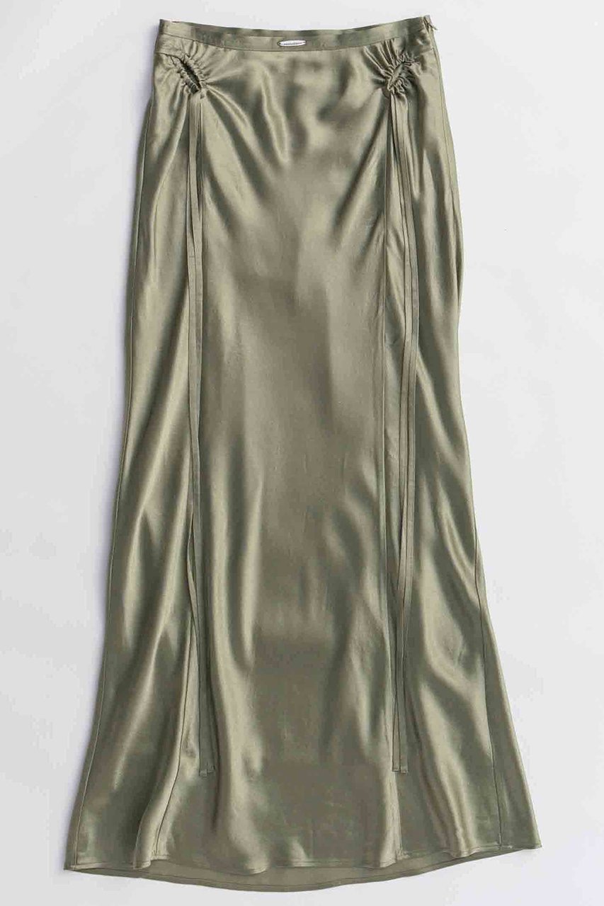 【メゾンスペシャル/MAISON SPECIAL】のRibbon Satin Mermaid Skirt/リボンサテンマーメイドスカート インテリア・キッズ・メンズ・レディースファッション・服の通販 founy(ファニー) 　ファッション　Fashion　レディースファッション　Fashion for Women　スカート　Skirts　ロングスカート　Long Skirts / Maxi & Midi Skirts　2025年　2025　2025-2026秋冬・A/W　Autumn/Winter 2025–26 AW25–26　おすすめ　Recommended / Our Picks　なめらか　Smooth, Silky Texture　サテン　Satin, Glossy Fabric　シルク　Silk, 100% Silk　スウェット / スエット　Sweatshirt, Sweatwear　ドレープ　Drape, Draping Fabric　リボン　Ribbon, Bow　ロング　Long, Long-Length　ワッシャー　Washer, Crinkled Finish　エレガント 上品　Elegant　A/W・秋冬　Autumn/Winter　KHK(カーキ)|ID: prp329100004636815 ipo3291000000033408298