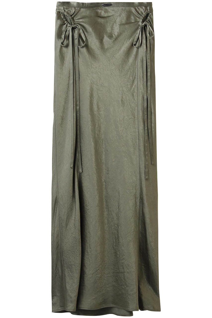 【メゾンスペシャル/MAISON SPECIAL】のRibbon Satin Mermaid Skirt/リボンサテンマーメイドスカート インテリア・キッズ・メンズ・レディースファッション・服の通販 founy(ファニー) 　ファッション　Fashion　レディースファッション　Fashion for Women　スカート　Skirts　ロングスカート　Long Skirts / Maxi & Midi Skirts　おすすめ　Recommended / Our Picks　なめらか　Smooth, Silky Texture　サテン　Satin, Glossy Fabric　シルク　Silk, 100% Silk　スウェット / スエット　Sweatshirt, Sweatwear　ドレープ　Drape, Draping Fabric　リボン　Ribbon, Bow　ロング　Long, Long-Length　ワッシャー　Washer, Crinkled Finish　エレガント 上品　Elegant　KHK(カーキ)|ID: prp329100004636815 ipo3291000000035759549