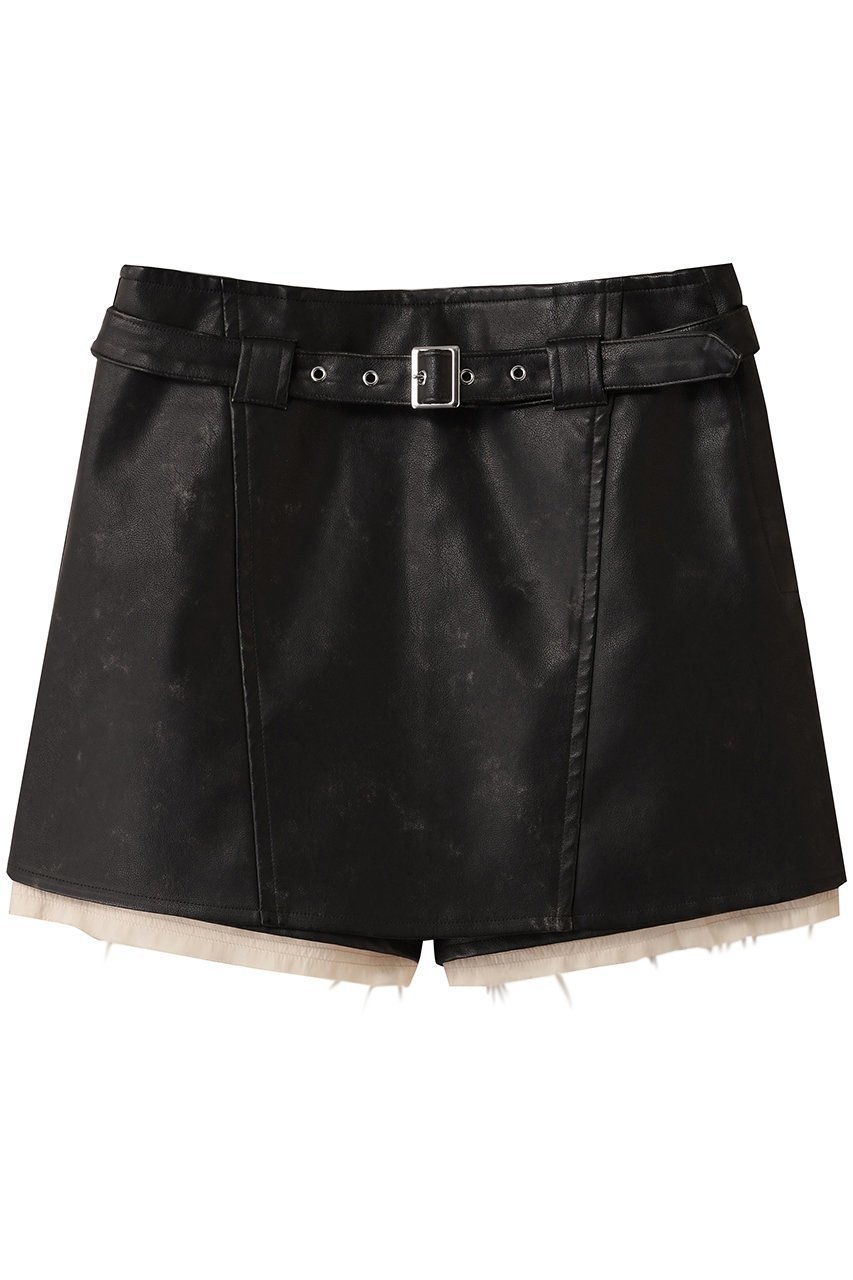 【メゾンスペシャル/MAISON SPECIAL】のBelted faux Leather Culottes/ベルテッドフェイクレザーキュロット インテリア・キッズ・メンズ・レディースファッション・服の通販 founy(ファニー) 　ファッション　Fashion　レディースファッション　Fashion for Women　スカート　Skirts　キュロットスカート　Culottes & Wide-Leg Shorts　おすすめ　Recommended / Our Picks　コンパクト　Compact, Small Size　ショート　Short, Short Length　シンプル　Simple, Minimal　ビッグ　Big, Oversized　フェイクレザー　Faux Leather, PU Leather　ミックス　Mix, Mixed Style　ヴィンテージ　Vintage Style　A/W・秋冬　Autumn/Winter　BLK(ブラック)|ID: prp329100004636816 ipo3291000000036038899