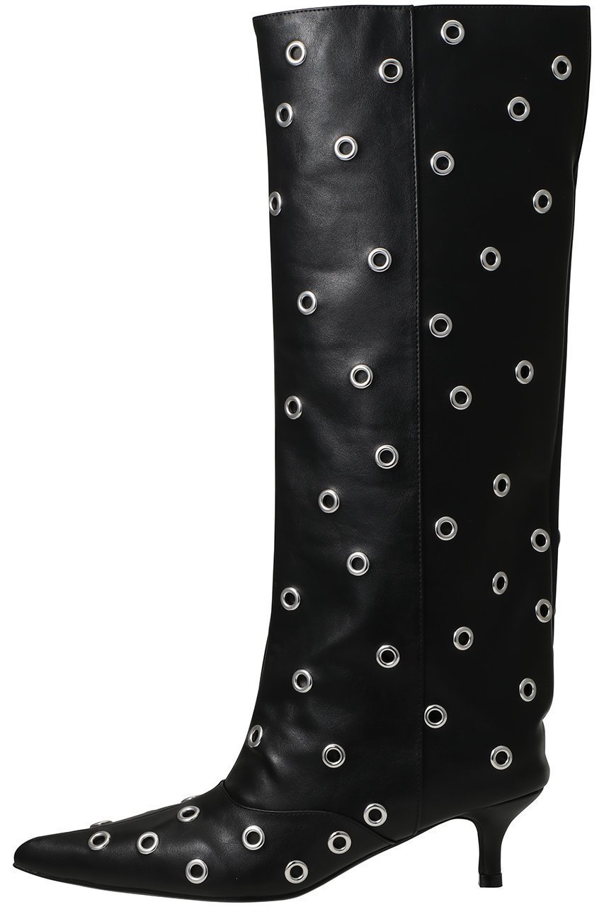 【メゾンスペシャル/MAISON SPECIAL】のLow Heels Studs Loose Long Boots/ローヒールルーズスタッズロングブーツ インテリア・キッズ・メンズ・レディースファッション・服の通販 founy(ファニー) 　ファッション　Fashion　レディースファッション　Fashion for Women　おすすめ　Recommended / Our Picks　スタッズ　Studs, Metal Accents　トレンド　Trend, Trending Now　ポインテッド　Pointed Toe, Sharp Toe　リアル　Real, Realistic　ルーズ　Loose, Oversized　ロング　Long, Long-Length　BLK(ブラック)|ID: prp329100004638270 ipo3291000000036763644