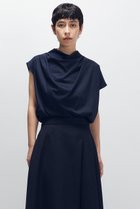 【プルミエ アロンディスモン/1er Arrondissement】のハイゲージコットンドレープT 人気、トレンドファッション・服の通販 founy(ファニー) ファッション Fashion レディースファッション Fashion for Women トップス・カットソー Cut & Sew Tops シャツ・ブラウス・オフィスカジュアル Elegant Blouses & Button-Ups ロングTシャツ・Tシャツ Longline T-Shirts & Tees カットソー・ベーシックTシャツ Cut-and-Sewn Tops / Stretch Tees & Basics 2025年 2025 2025-2026秋冬・A/W Autumn/Winter 2025–26 AW25–26 なめらか Smooth, Silky Texture エレガント 上品 Elegant カットソー Cut and Sewn Top ショート Short, Short Length スタンド Stand Collar, Upright Stand スリーブ Sleeve, Long Sleeve / Short Sleeve ドレープ Drape, Draping Fabric A/W・秋冬 Autumn/Winter thumbnail ネイビー|ID: prp329100004638271 ipo3291000000033428415