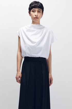 【プルミエ アロンディスモン/1er Arrondissement】 ハイゲージコットンドレープT人気、トレンドファッション・服の通販 founy(ファニー) ファッション Fashion レディースファッション Fashion for Women トップス・カットソー Cut & Sew Tops シャツ・ブラウス・オフィスカジュアル Elegant Blouses & Button-Ups ロングTシャツ・Tシャツ Longline T-Shirts & Tees カットソー・ベーシックTシャツ Cut-and-Sewn Tops / Stretch Tees & Basics なめらか Smooth, Silky Texture エレガント 上品 Elegant カットソー Cut and Sewn Top ショート Short, Short Length スタンド Stand Collar, Upright Stand スリーブ Sleeve, Long Sleeve / Short Sleeve ドレープ Drape, Draping Fabric 再入荷 Restock / Back in Stock |ID:prp329100004638271