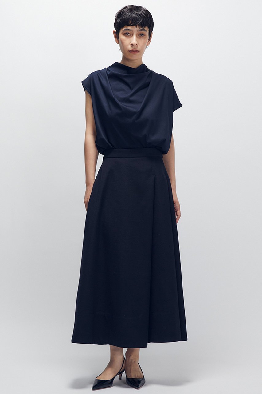 【プルミエ アロンディスモン/1er Arrondissement】のハイゲージコットンドレープT 人気、トレンドファッション・服の通販 founy(ファニー) 　ファッション　Fashion　レディースファッション　Fashion for Women　トップス・カットソー　Cut & Sew Tops　シャツ・ブラウス・オフィスカジュアル　Elegant Blouses & Button-Ups　ロングTシャツ・Tシャツ　Longline T-Shirts & Tees　カットソー・ベーシックTシャツ　Cut-and-Sewn Tops / Stretch Tees & Basics　なめらか　Smooth, Silky Texture　エレガント 上品　Elegant　カットソー　Cut and Sewn Top　ショート　Short, Short Length　スタンド　Stand Collar, Upright Stand　スリーブ　Sleeve, Long Sleeve / Short Sleeve　ドレープ　Drape, Draping Fabric　再入荷　Restock / Back in Stock　other-2|ID: prp329100004638271 ipo3291000000035496682