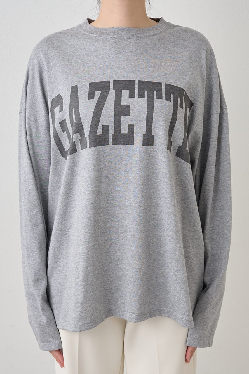 【ウィムガゼット/Whim Gazette】のGAZETTEロングTシャツ 人気、トレンドファッション・服の通販 founy(ファニー) 　ファッション　Fashion　レディースファッション　Fashion for Women　トップス・カットソー　Cut & Sew Tops　シャツ・ブラウス・オフィスカジュアル　Elegant Blouses & Button-Ups　ロングTシャツ・Tシャツ　Longline T-Shirts & Tees　カットソー・ベーシックTシャツ　Cut-and-Sewn Tops / Stretch Tees & Basics　2025年　2025　2025-2026秋冬・A/W　Autumn/Winter 2025–26 AW25–26　カットソー　Cut and Sewn Top　シルケット　Silket, Silky Cotton　スリーブ　Sleeve, Long Sleeve / Short Sleeve　プリント　Print, Printed Pattern　ロング　Long, Long-Length　A/W・秋冬　Autumn/Winter　長袖　Long Sleeve, Full Sleeve　other-7|ID: prp329100004638272 ipo3291000000033428428