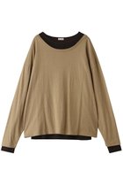 【アンスクリア/INSCRIRE】のPlating リブ レイヤード Tシャツ ダークブラウン×ベージュカーキ|ID: prp329100004638276 ipo3291000000033428451