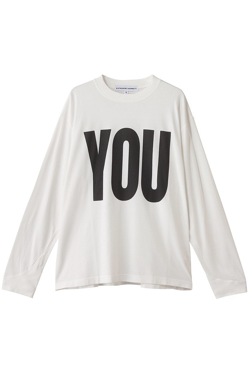 【キャサリンハムネット/KATHARINE HAMNETT LONDON】のロングスリーブ スローガンTシャツ 人気、トレンドファッション・服の通販 founy(ファニー) 　ファッション　Fashion　レディースファッション　Fashion for Women　トップス・カットソー　Cut & Sew Tops　シャツ・ブラウス・オフィスカジュアル　Elegant Blouses & Button-Ups　ロングTシャツ・Tシャツ　Longline T-Shirts & Tees　カットソー・ベーシックTシャツ　Cut-and-Sewn Tops / Stretch Tees & Basics　2025年　2025　2025-2026秋冬・A/W　Autumn/Winter 2025–26 AW25–26　シンプル　Simple, Minimal　スリーブ　Sleeve, Long Sleeve / Short Sleeve　トレンド　Trend, Trending Now　リラックス　Relax, Relaxed Fit　ロング　Long, Long-Length　定番　Standard, Basic Item　A/W・秋冬　Autumn/Winter　 other-1|ID: prp329100004638278 ipo3291000000033428464
