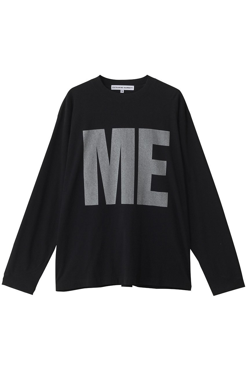 【キャサリンハムネット/KATHARINE HAMNETT LONDON】のロングスリーブ スローガンTシャツ インテリア・キッズ・メンズ・レディースファッション・服の通販 founy(ファニー) 　ファッション　Fashion　レディースファッション　Fashion for Women　トップス・カットソー　Cut & Sew Tops　シャツ・ブラウス・オフィスカジュアル　Elegant Blouses & Button-Ups　ロングTシャツ・Tシャツ　Longline T-Shirts & Tees　カットソー・ベーシックTシャツ　Cut-and-Sewn Tops / Stretch Tees & Basics　2025年　2025　2025-2026秋冬・A/W　Autumn/Winter 2025–26 AW25–26　シンプル　Simple, Minimal　スリーブ　Sleeve, Long Sleeve / Short Sleeve　トレンド　Trend, Trending Now　リラックス　Relax, Relaxed Fit　ロング　Long, Long-Length　定番　Standard, Basic Item　A/W・秋冬　Autumn/Winter　ブラック|ID: prp329100004638278 ipo3291000000033428466