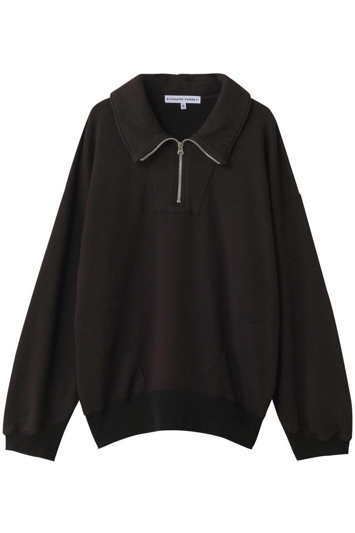 【キャサリンハムネット/KATHARINE HAMNETT LONDON】のガーメントダイ ハーフジップ スウェット プルオーバー インテリア・キッズ・メンズ・レディースファッション・服の通販 founy(ファニー) https://founy.com/ ファッション Fashion レディースファッション Fashion for Women トップス・カットソー Cut & Sew Tops シャツ・ブラウス・オフィスカジュアル Elegant Blouses & Button-Ups レディースパーカー・カジュアルフーディー Casual Hoodies & Sweatshirts ロングTシャツ・Tシャツ Longline T-Shirts & Tees カジュアルプルオーバー・ニットトップス Pullovers & Knit Tops / Casual Pullovers スウェット・クルーネックトップス Sweatshirts & Crewnecks / Relaxed Fit Sweat Tops カットソー・ベーシックTシャツ Cut-and-Sewn Tops / Stretch Tees & Basics 2025年 2025 2025-2026秋冬・A/W Autumn/Winter 2025–26 AW25–26 スウェット / スエット Sweatshirt, Sweatwear トレンド Trend, Trending Now 定番 Standard, Basic Item A/W・秋冬 Autumn/Winter |ID: prp329100004638279 ipo3291000000033428471