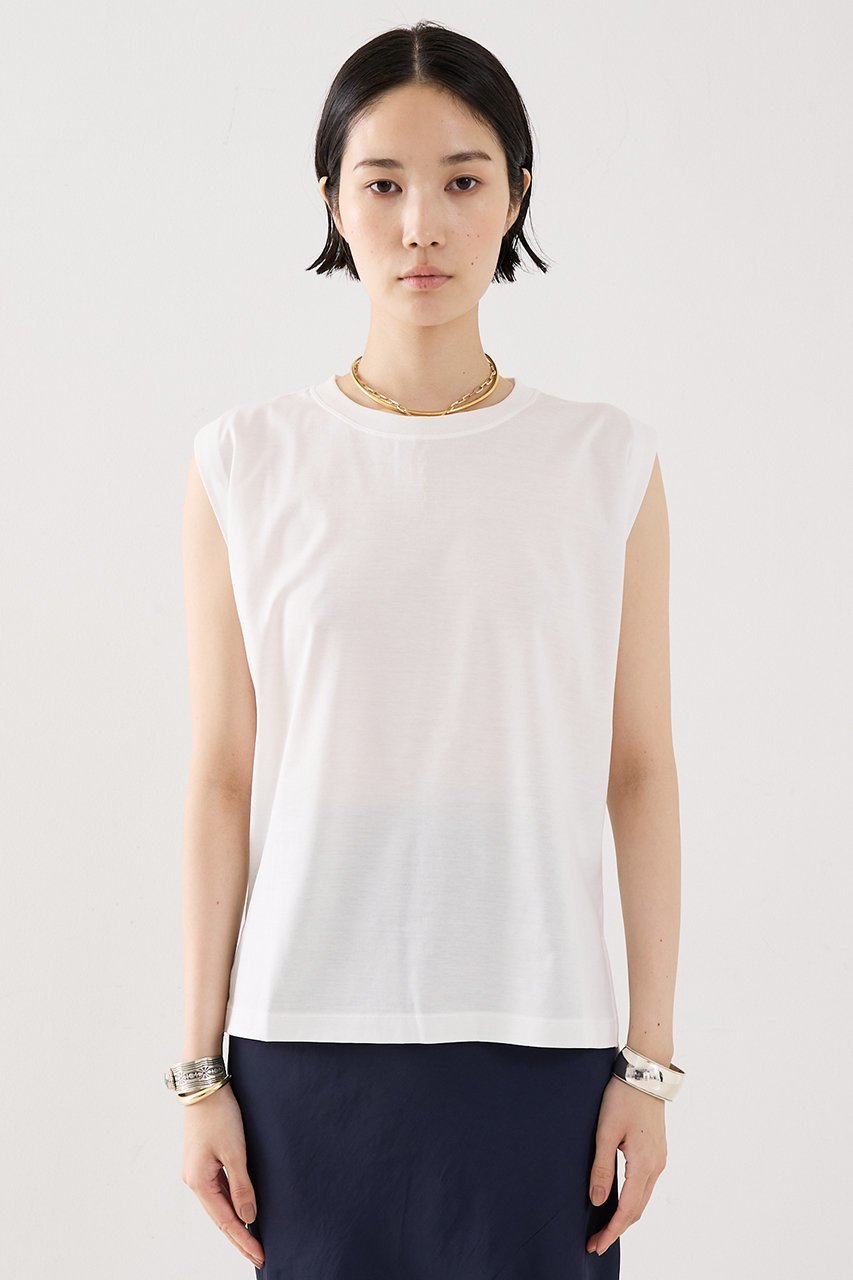 【ザ ストア バイ シー/THE STORE by C】の【COCUCA】ノースリーブプルオーバー 人気、トレンドファッション・服の通販 founy(ファニー) ファッション Fashion レディースファッション Fashion for Women トップス・カットソー Cut & Sew Tops キャミソール&ノースリーブ Camisoles & Sleeveless Tops シャツ・ブラウス・オフィスカジュアル Elegant Blouses & Button-Ups ロングTシャツ・Tシャツ Longline T-Shirts & Tees カジュアルプルオーバー・ニットトップス Pullovers & Knit Tops / Casual Pullovers カットソー・ベーシックTシャツ Cut-and-Sewn Tops / Stretch Tees & Basics インナー Innerwear ショート Short, Short Length ジャケット Jacket, Outerwear スリーブ Sleeve, Long Sleeve / Short Sleeve ノースリーブ Sleeveless, No-Sleeve フレンチ French, French Style 夏 Summer 定番 Standard, Basic Item 秋 Autumn other-4|ID: prp329100004638282 ipo3291000000035685548