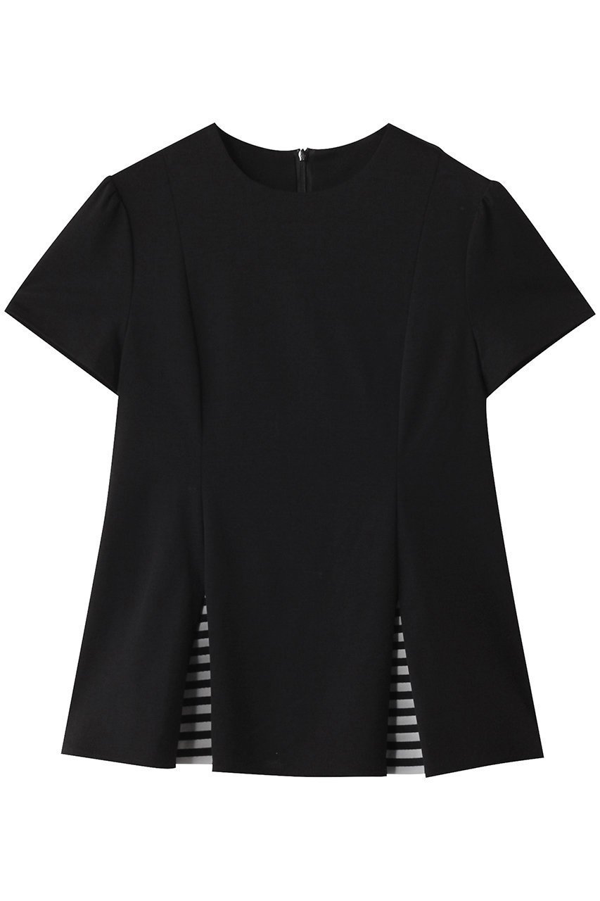 【ボーダーズ アット バルコニー/BORDERS at BALCONY】のボーダーフレアTシャツ インテリア・キッズ・メンズ・レディースファッション・服の通販 founy(ファニー) 　ファッション　Fashion　レディースファッション　Fashion for Women　トップス・カットソー　Cut & Sew Tops　シャツ・ブラウス・オフィスカジュアル　Elegant Blouses & Button-Ups　ロングTシャツ・Tシャツ　Longline T-Shirts & Tees　カットソー・ベーシックTシャツ　Cut-and-Sewn Tops / Stretch Tees & Basics　2025年　2025　2025-2026秋冬・A/W　Autumn/Winter 2025–26 AW25–26　ショート　Short, Short Length　スリーブ　Sleeve, Long Sleeve / Short Sleeve　フレア　Flare, Flared　ボーダー　Border, Stripe　ロング　Long, Long-Length　エレガント 上品　Elegant　A/W・秋冬　Autumn/Winter　ブラック|ID: prp329100004638283 ipo3291000000033428507