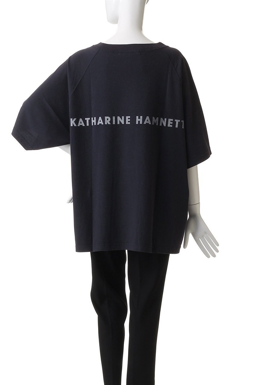 【キャサリンハムネット/KATHARINE HAMNETT LONDON】のハーフスリーブ ウォッシュド スローガンTシャツ 人気、トレンドファッション・服の通販 founy(ファニー) 　ファッション　Fashion　レディースファッション　Fashion for Women　トップス・カットソー　Cut & Sew Tops　シャツ・ブラウス・オフィスカジュアル　Elegant Blouses & Button-Ups　ロングTシャツ・Tシャツ　Longline T-Shirts & Tees　カットソー・ベーシックTシャツ　Cut-and-Sewn Tops / Stretch Tees & Basics　2025年　2025　2025-2026秋冬・A/W　Autumn/Winter 2025–26 AW25–26　ショート　Short, Short Length　シンプル　Simple, Minimal　スリーブ　Sleeve, Long Sleeve / Short Sleeve　ハーフ　Half, Half-Length　リラックス　Relax, Relaxed Fit　A/W・秋冬　Autumn/Winter　other-4|ID: prp329100004638284 ipo3291000000033428518