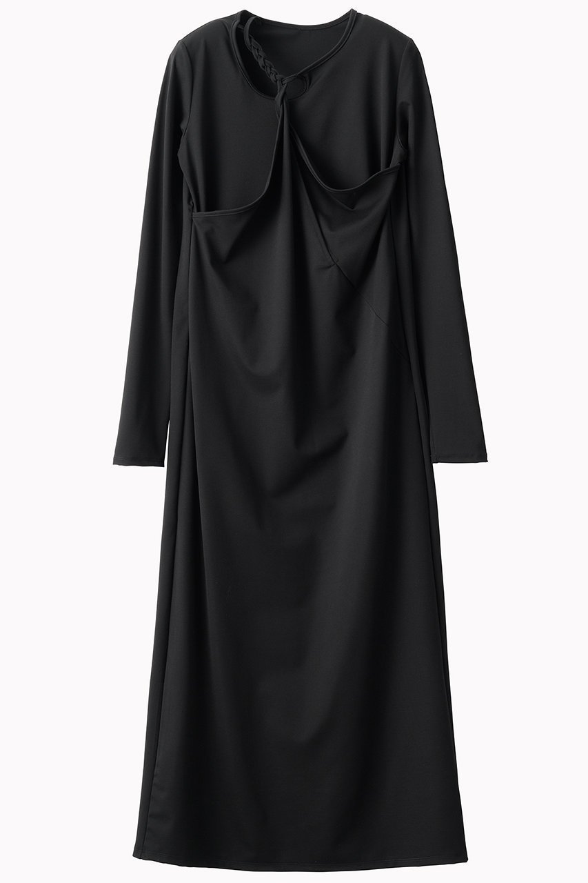 【ミューラル/MURRAL】のTwist ジャージードレス インテリア・キッズ・メンズ・レディースファッション・服の通販 founy(ファニー) 　ファッション　Fashion　レディースファッション　Fashion for Women　ワンピース　Dresses　フォーマル・パーティードレス・結婚式用ドレス　Elegant & Casual Dresses　チュニック　Tunic Tops & Dresses　2025年　2025　2025-2026秋冬・A/W　Autumn/Winter 2025–26 AW25–26　アシンメトリー　Asymmetrical Style　インナー　Innerwear　エレガント 上品　Elegant　コレクション　Collection, Seasonal Line　チュニック　Tunic, Long Top　ドレス　Dress, One-Piece　ロング　Long, Long-Length　秋　Autumn　A/W・秋冬　Autumn/Winter　ブラック|ID: prp329100004638286 ipo3291000000033428530