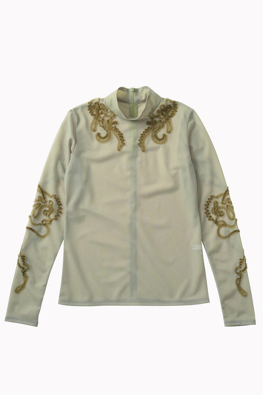 【ミューラル/MURRAL】のMoon road エンブロイダリー シアートップス インテリア・キッズ・メンズ・レディースファッション・服の通販 founy(ファニー) 　ファッション　Fashion　レディースファッション　Fashion for Women　トップス・カットソー　Cut & Sew Tops　シャツ・ブラウス・オフィスカジュアル　Elegant Blouses & Button-Ups　2025年　2025　2025-2026秋冬・A/W　Autumn/Winter 2025–26 AW25–26　エレガント 上品　Elegant　エンブロイダリー　Embroidery Design　オーガンジー　Organza Fabric　コレクション　Collection, Seasonal Line　スリーブ　Sleeve, Long Sleeve / Short Sleeve　ロング　Long, Long-Length　A/W・秋冬　Autumn/Winter　スモークカーキ|ID: prp329100004638294 ipo3291000000035496732