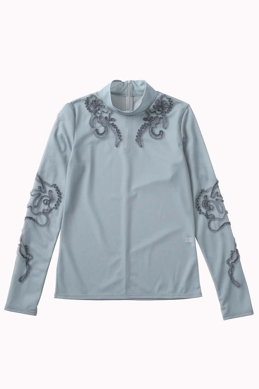 【ミューラル/MURRAL】のMoon road エンブロイダリー シアートップス インテリア・キッズ・メンズ・レディースファッション・服の通販 founy(ファニー) 　ファッション　Fashion　レディースファッション　Fashion for Women　トップス・カットソー　Cut & Sew Tops　シャツ・ブラウス・オフィスカジュアル　Elegant Blouses & Button-Ups　2025年　2025　2025-2026秋冬・A/W　Autumn/Winter 2025–26 AW25–26　エレガント 上品　Elegant　エンブロイダリー　Embroidery Design　オーガンジー　Organza Fabric　コレクション　Collection, Seasonal Line　スリーブ　Sleeve, Long Sleeve / Short Sleeve　ロング　Long, Long-Length　A/W・秋冬　Autumn/Winter　ブルー|ID: prp329100004638294 ipo3291000000035496734