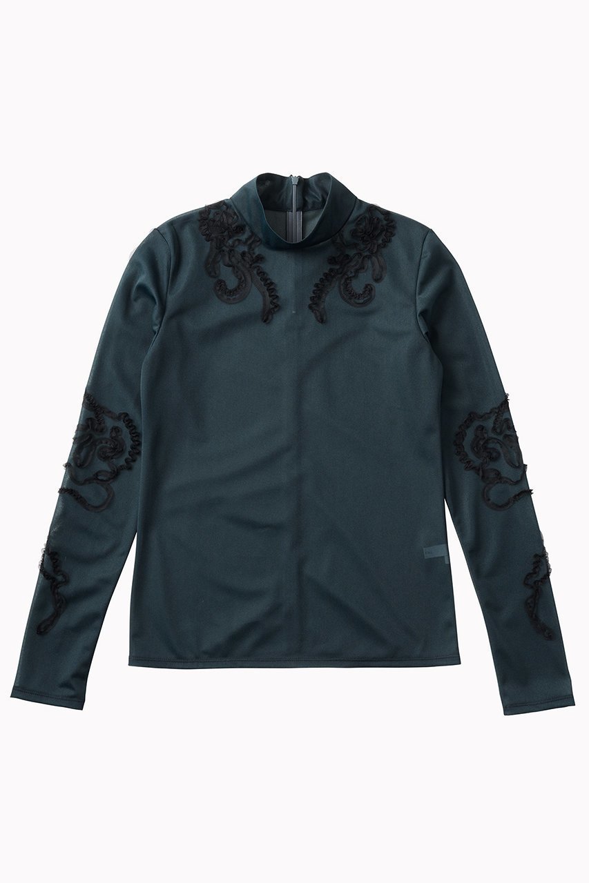 【ミューラル/MURRAL】のMoon road エンブロイダリー シアートップス インテリア・キッズ・メンズ・レディースファッション・服の通販 founy(ファニー) 　ファッション　Fashion　レディースファッション　Fashion for Women　トップス・カットソー　Cut & Sew Tops　シャツ・ブラウス・オフィスカジュアル　Elegant Blouses & Button-Ups　2025年　2025　2025-2026秋冬・A/W　Autumn/Winter 2025–26 AW25–26　エレガント 上品　Elegant　エンブロイダリー　Embroidery Design　オーガンジー　Organza Fabric　コレクション　Collection, Seasonal Line　スリーブ　Sleeve, Long Sleeve / Short Sleeve　ロング　Long, Long-Length　A/W・秋冬　Autumn/Winter　ダークグリーン|ID: prp329100004638294 ipo3291000000035496735