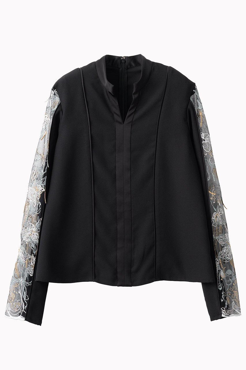 【ミューラル/MURRAL】のTears フラワー レース トップス インテリア・キッズ・メンズ・レディースファッション・服の通販 founy(ファニー) 　ファッション　Fashion　レディースファッション　Fashion for Women　トップス・カットソー　Cut & Sew Tops　シャツ・ブラウス・オフィスカジュアル　Elegant Blouses & Button-Ups　レーストップス・繊細レースブラウス　Lace Tops / Delicate Lace Blouses　2025年　2025　2025-2026秋冬・A/W　Autumn/Winter 2025–26 AW25–26　エレガント 上品　Elegant　ケミカル　Chemical, Chemical Wash　コレクション　Collection, Seasonal Line　サテン　Satin, Glossy Fabric　スタンド　Stand Collar, Upright Stand　スリーブ　Sleeve, Long Sleeve / Short Sleeve　ダブル　Double, Double-Breasted　ハンド　Hand, Handmade　フェイス　Face, Facial Design　フラワー　Flower, Floral　ミックス　Mix, Mixed Style　モチーフ　Motif, Design Theme　レース　Lace, Lace Fabric　ロング　Long, Long-Length　A/W・秋冬　Autumn/Winter　ブラック|ID: prp329100004638296 ipo3291000000033428617