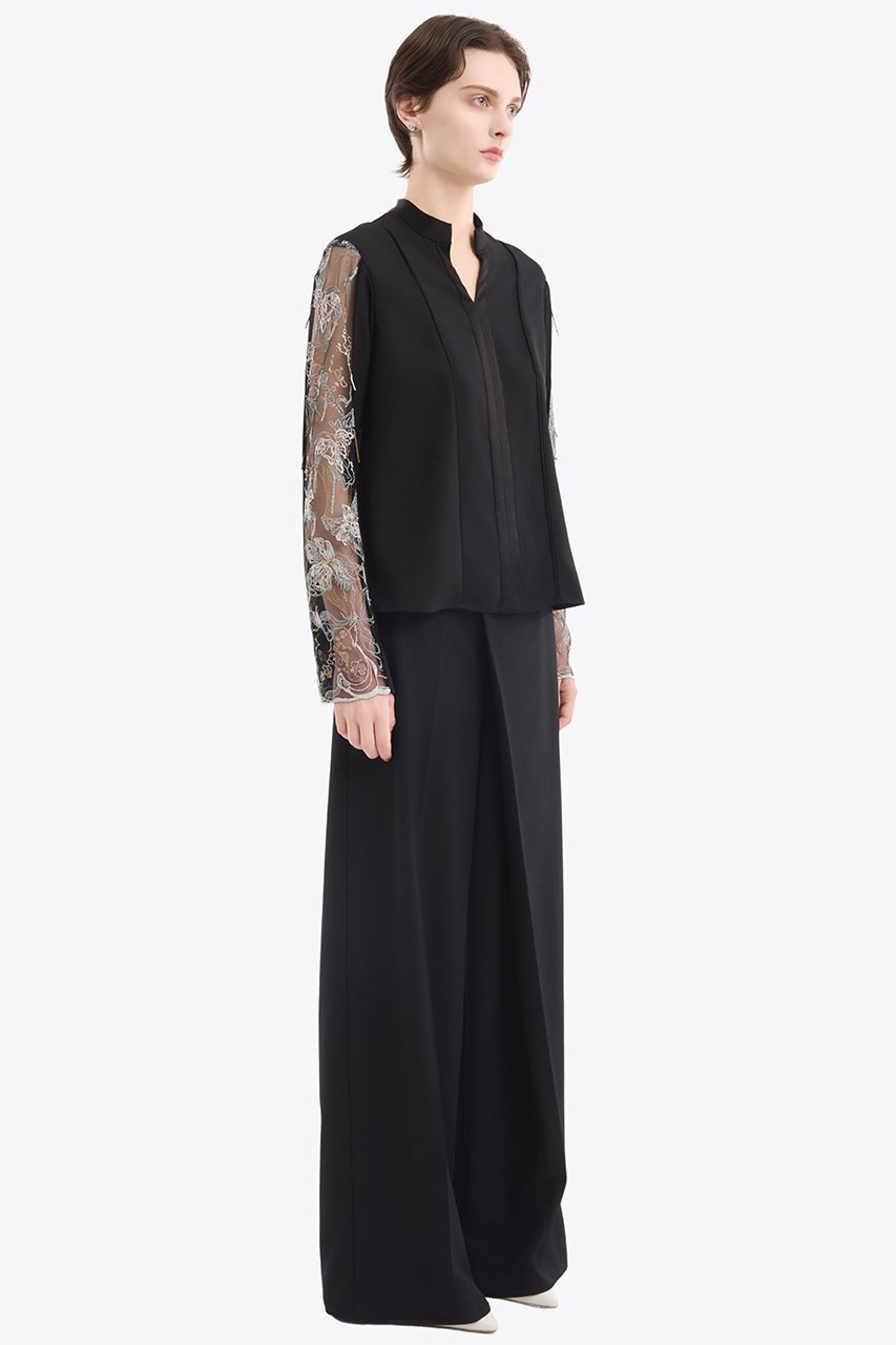 【ミューラル/MURRAL】のTears フラワー レース トップス 人気、トレンドファッション・服の通販 founy(ファニー) 　ファッション　Fashion　レディースファッション　Fashion for Women　トップス・カットソー　Cut & Sew Tops　シャツ・ブラウス・オフィスカジュアル　Elegant Blouses & Button-Ups　レーストップス・繊細レースブラウス　Lace Tops / Delicate Lace Blouses　2025年　2025　2025-2026秋冬・A/W　Autumn/Winter 2025–26 AW25–26　エレガント 上品　Elegant　ケミカル　Chemical, Chemical Wash　コレクション　Collection, Seasonal Line　サテン　Satin, Glossy Fabric　スタンド　Stand Collar, Upright Stand　スリーブ　Sleeve, Long Sleeve / Short Sleeve　ダブル　Double, Double-Breasted　ハンド　Hand, Handmade　フェイス　Face, Facial Design　フラワー　Flower, Floral　ミックス　Mix, Mixed Style　モチーフ　Motif, Design Theme　レース　Lace, Lace Fabric　ロング　Long, Long-Length　A/W・秋冬　Autumn/Winter　other-7|ID: prp329100004638296 ipo3291000000033428623