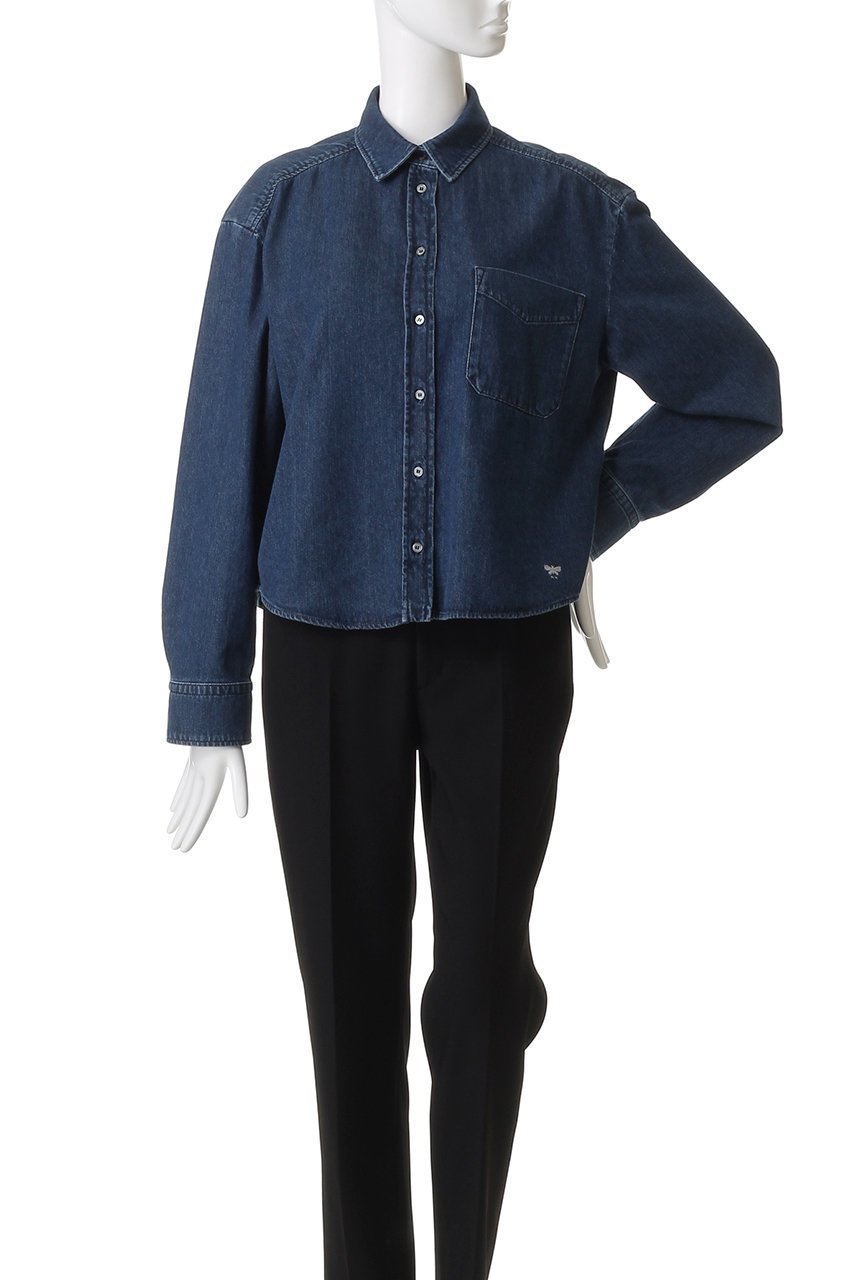 【マックスマーラ/Max Mara】の【Weekend Max Mara】OBBIA デニムシャツ 人気、トレンドファッション・服の通販 founy(ファニー) 　ファッション　Fashion　レディースファッション　Fashion for Women　トップス・カットソー　Cut & Sew Tops　シャツ・ブラウス・オフィスカジュアル　Elegant Blouses & Button-Ups　クロップド　Cropped, Short Length　シンプル　Simple, Minimal　スリーブ　Sleeve, Long Sleeve / Short Sleeve　デニム　Denim, Jeans Material　トレンド　Trend, Trending Now　フロント　Front, Front Design　ロング　Long, Long-Length　other-2|ID: prp329100004638297 ipo3291000000035651800