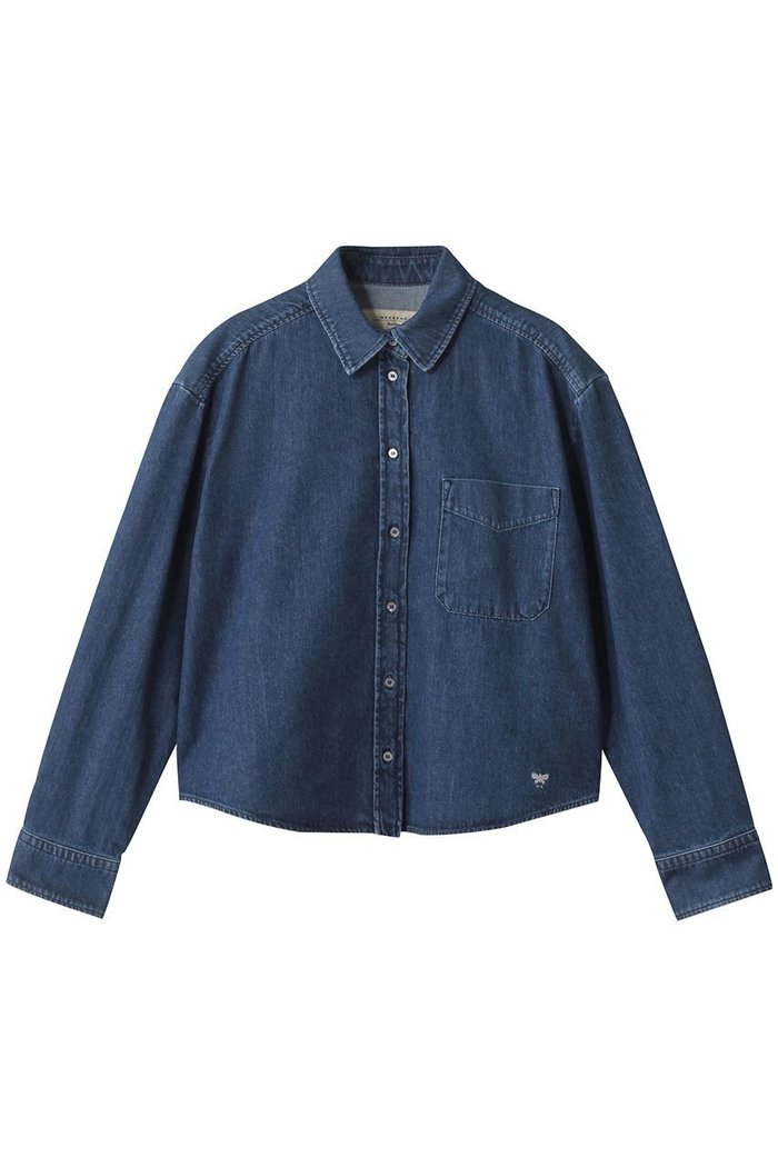 【マックスマーラ/Max Mara】の【Weekend Max Mara】OBBIA デニムシャツ インテリア・キッズ・メンズ・レディースファッション・服の通販 founy(ファニー) https://founy.com/ ファッション Fashion レディースファッション Fashion for Women トップス・カットソー Cut & Sew Tops シャツ・ブラウス・オフィスカジュアル Elegant Blouses & Button-Ups クロップド Cropped, Short Length シンプル Simple, Minimal スリーブ Sleeve, Long Sleeve / Short Sleeve デニム Denim, Jeans Material トレンド Trend, Trending Now フロント Front, Front Design ロング Long, Long-Length |ID: prp329100004638297 ipo3291000000036226242