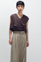 【プルミエ アロンディスモン/1er Arrondissement】のサテンドレープブラウス ブラウン|ID: prp329100004638298 ipo3291000000035377399