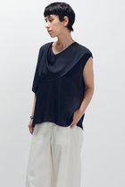 【プルミエ アロンディスモン/1er Arrondissement】のサテンドレープブラウス ネイビー|ID: prp329100004638298 ipo3291000000035377400