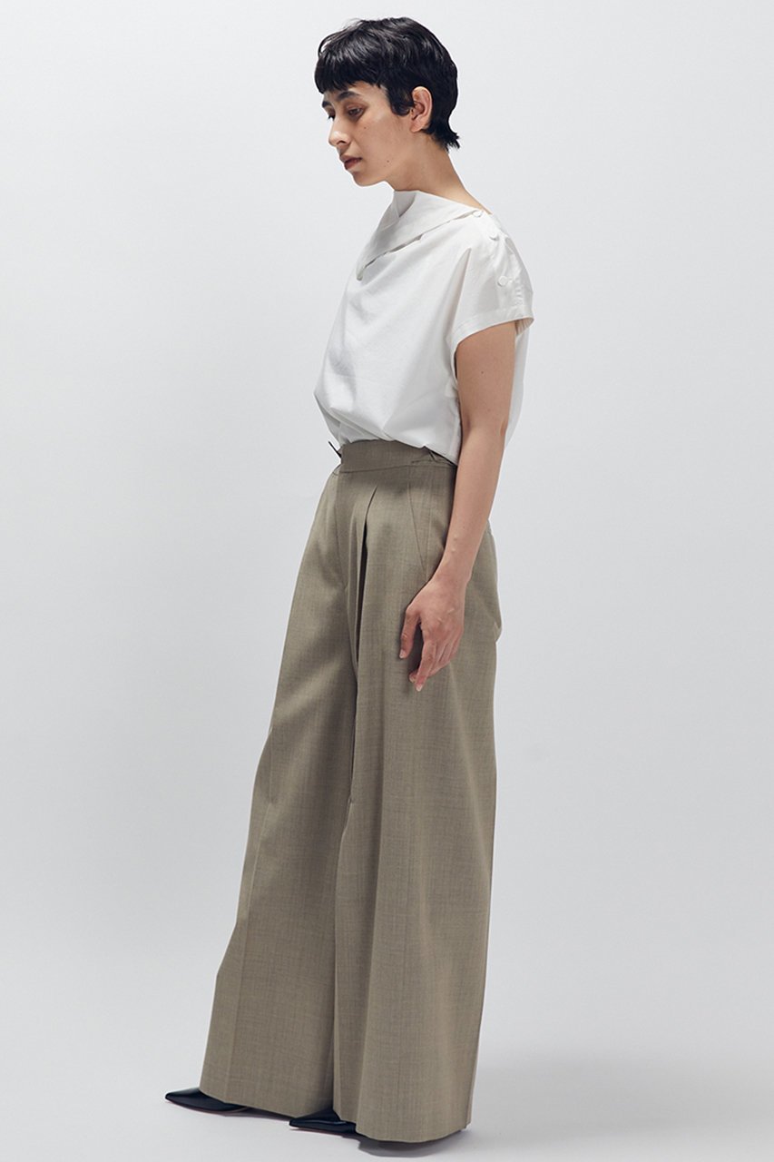 【プルミエ アロンディスモン/1er Arrondissement】のコットンポリエステルライトタフタブラウス 人気、トレンドファッション・服の通販 founy(ファニー) 　ファッション　Fashion　レディースファッション　Fashion for Women　トップス・カットソー　Cut & Sew Tops　シャツ・ブラウス・オフィスカジュアル　Elegant Blouses & Button-Ups　なめらか　Smooth, Silky Texture　アシンメトリー　Asymmetrical Style　ショート　Short, Short Length　スリーブ　Sleeve, Long Sleeve / Short Sleeve　タフタ　Taffeta, Structured Fabric　ドレープ　Drape, Draping Fabric　フレンチ　French, French Style　フロント　Front, Front Design　再入荷　Restock / Back in Stock　other-5|ID: prp329100004638299 ipo3291000000035685561