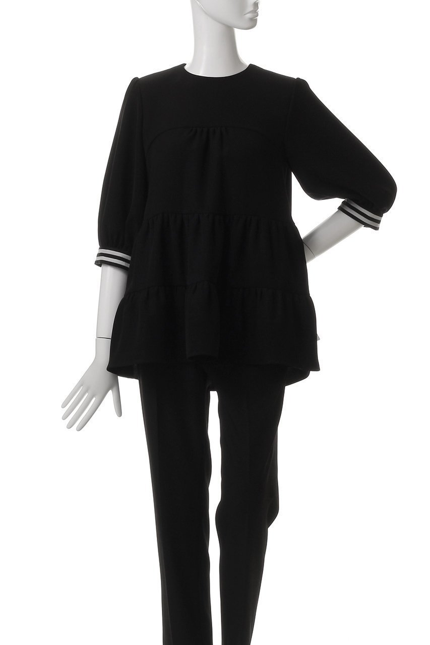 【ボーダーズ アット バルコニー/BORDERS at BALCONY】のツイルティアードブラウス 人気、トレンドファッション・服の通販 founy(ファニー) ファッション Fashion レディースファッション Fashion for Women トップス・カットソー Cut & Sew Tops シャツ・ブラウス・オフィスカジュアル Elegant Blouses & Button-Ups おすすめ Recommended / Our Picks ショート Short, Short Length スタイリッシュ Stylish, Fashionable スリーブ Sleeve, Long Sleeve / Short Sleeve バランス Balance, Style Balance ボーダー Border, Stripe other-2|ID: prp329100004638303 ipo3291000000034853966