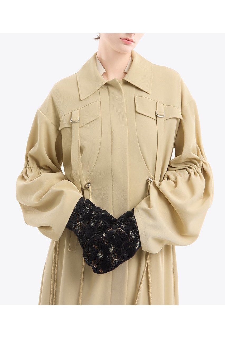 【ミューラル/MURRAL】のGathered sleeve ミリタリーコート 人気、トレンドファッション・服の通販 founy(ファニー) 　ファッション　Fashion　レディースファッション　Fashion for Women　アウター　Coat / Outerwear Collection　コート・ロングコート・ピーコート　Long Coats, Peacoats & More　2025年　2025　2025-2026秋冬・A/W　Autumn/Winter 2025–26 AW25–26　エレガント 上品　Elegant　ギャザー　Gathered, Ruffled　コレクション　Collection, Seasonal Line　ツイル　Twist, Twisted Detail　ドローストリング　Drawstring, Pull Cord　ミリタリー　Military, Army Style　ロング　Long, Long-Length　A/W・秋冬　Autumn/Winter　other-6|ID: prp329100004638304 ipo3291000000033428688